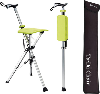 Trekking Pole with Built-In Folding Seat — Rest Anywhere