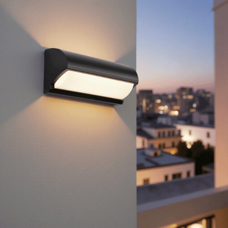 Black LED Outdoor Wall Lamp — Modern Design