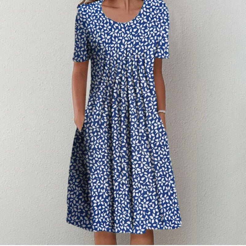 Floral Midi Dress — Casual A-Line Everyday Style