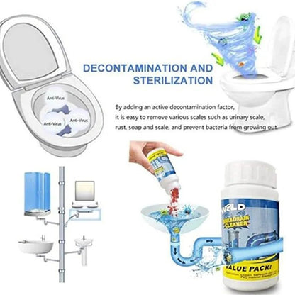 Drain Cleaner Powder — Unclog Pipes and Stop Odors
