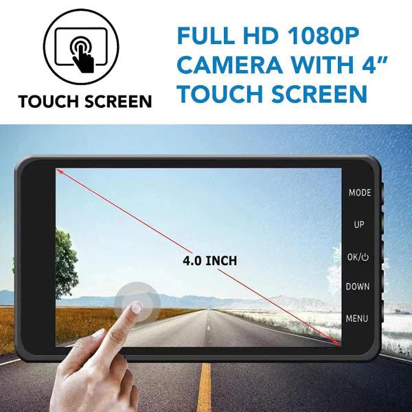 Dual 1080p Dash Cam — Front & Rear, 170° IPS Display