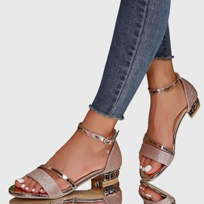 Orthopedic Heeled Sandals — Adjustable Buckle Comfort