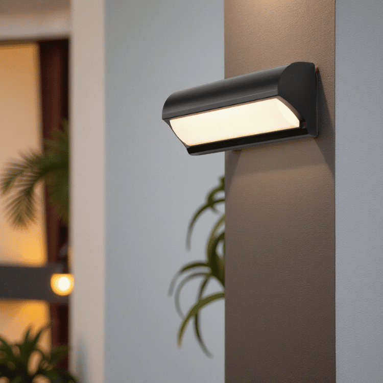 Black LED Outdoor Wall Lamp — Modern Design