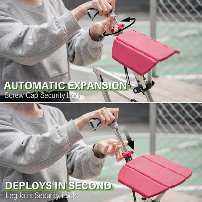 Trekking Pole with Built-In Folding Seat — Rest Anywhere