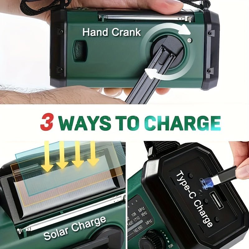 Multifunction Emergency Radio — Solar, Flashlight & USB