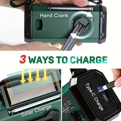 Multifunction Emergency Radio — Solar, Flashlight & USB