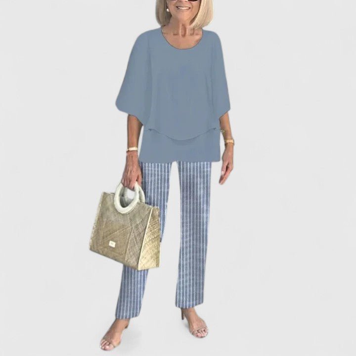 Two-Piece Outfit Set — Elegant Top and Trousers