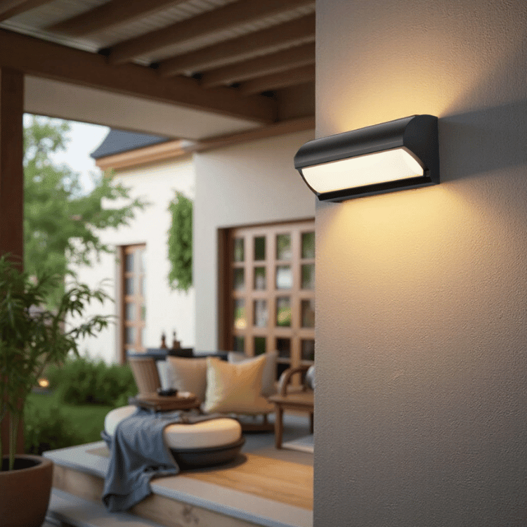 Black LED Outdoor Wall Lamp — Modern Design
