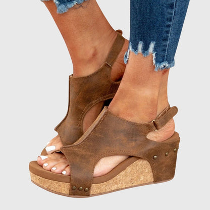 Orthopedic Wedge Sandals — Adjustable Strap Comfort