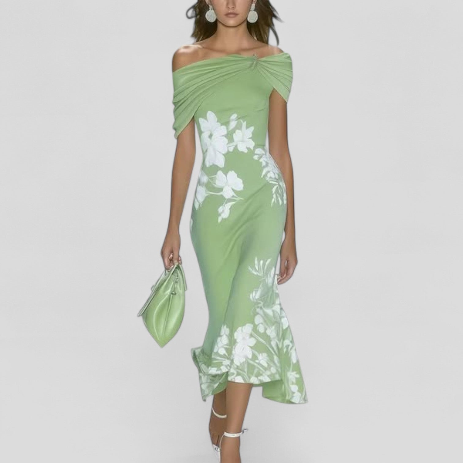 Statement Print Midi Dress — Relaxed Elegant Fit