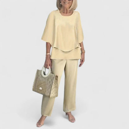 Two-Piece Outfit Set — Elegant Top and Trousers