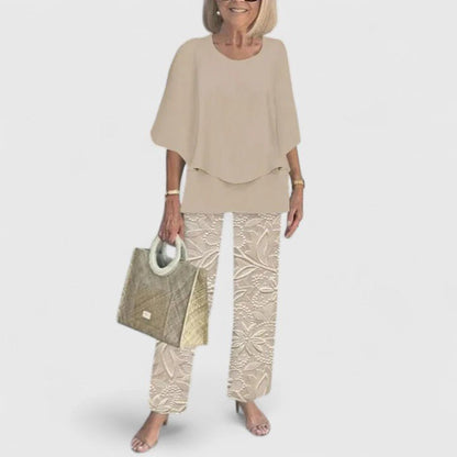 Two-Piece Outfit Set — Elegant Top and Trousers