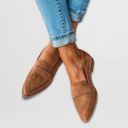 Women's Pointed Suede Loafers — Elegant Slip-On