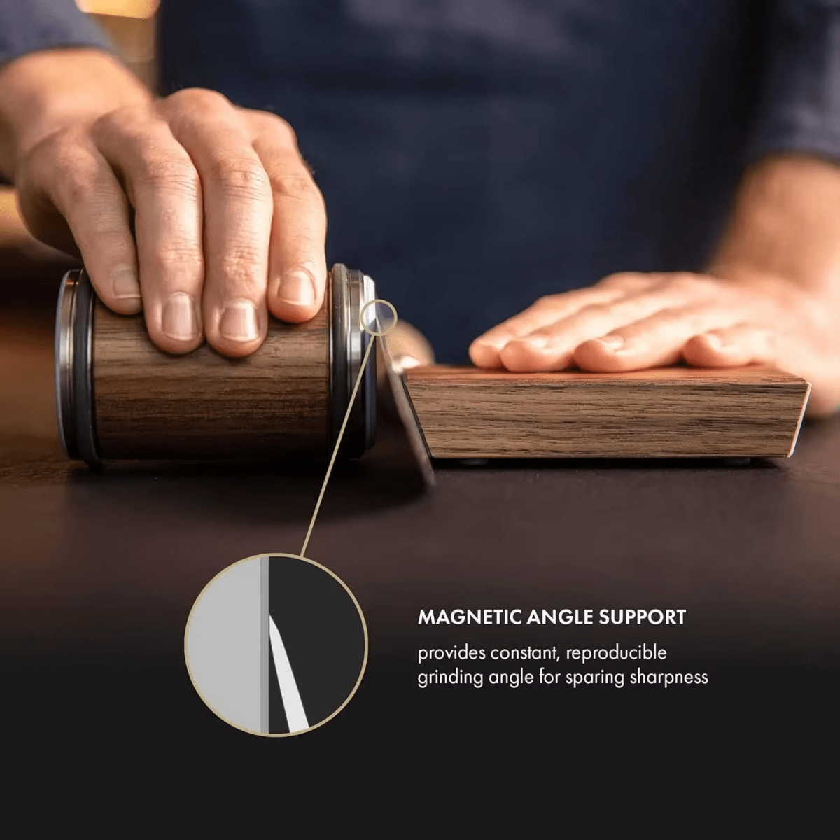 Rolling Knife Sharpener — Diamond Magnetic Guide