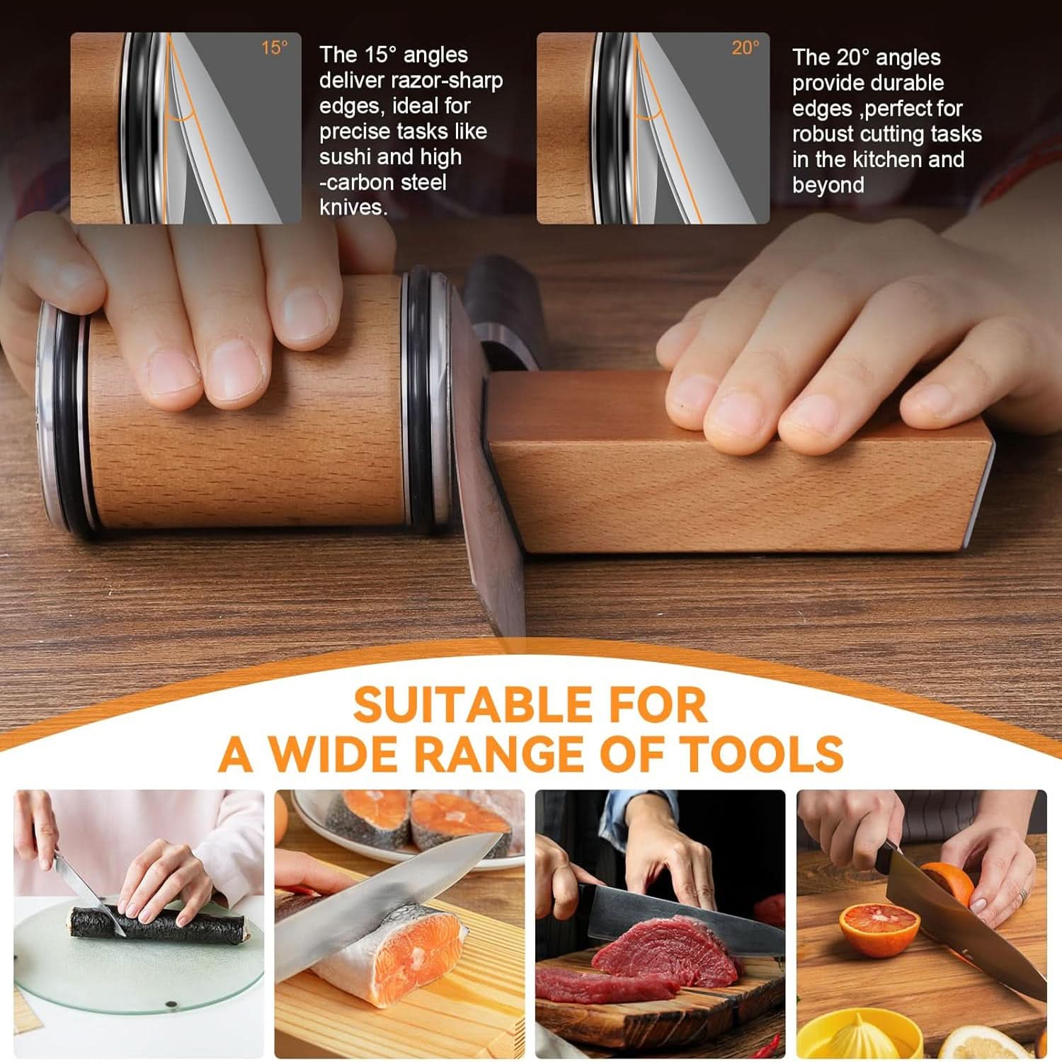 Rolling Knife Sharpener — Diamond Magnetic Guide