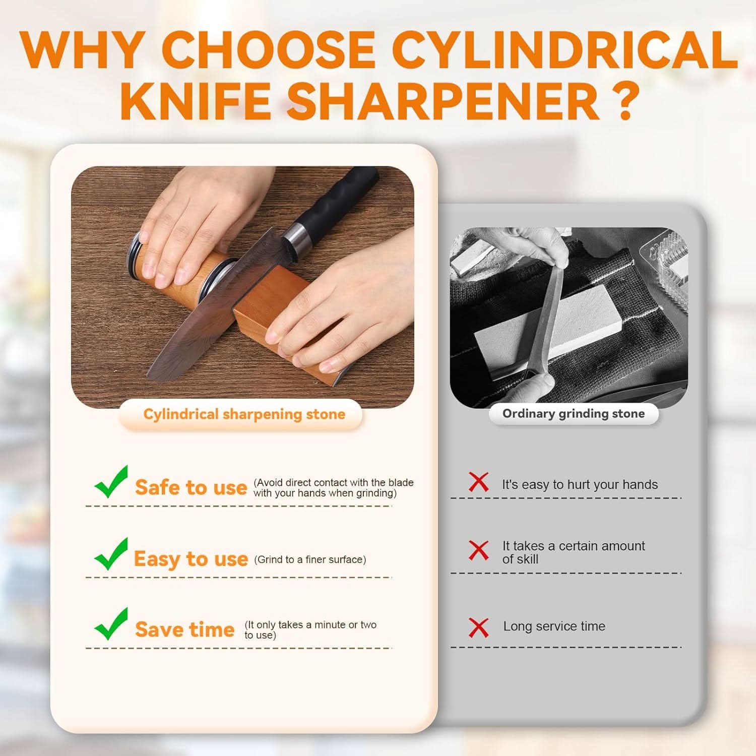 Rolling Knife Sharpener — Diamond Magnetic Guide