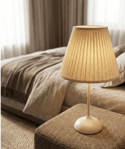 Pleated Shade Table Lamp — Natural Tone