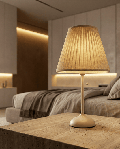 Pleated Shade Table Lamp — Natural Tone