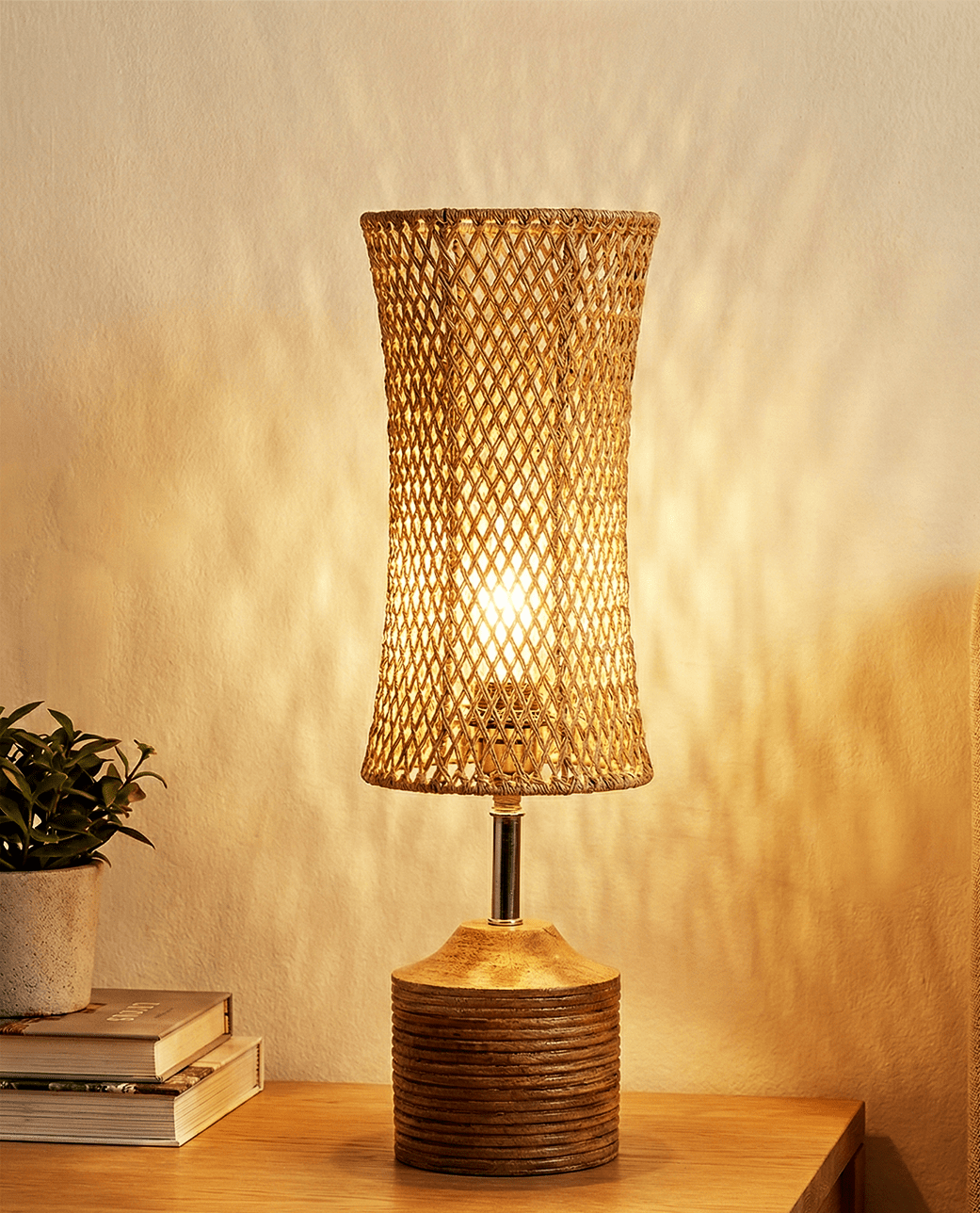 Paolo Table Lamp — Natural Woven Fiber Shade