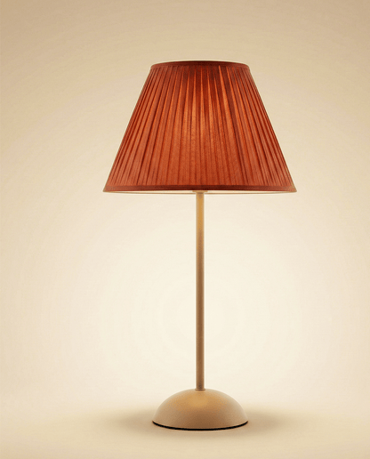Terracotta Pleated Shade Table Lamp — Warm Glow