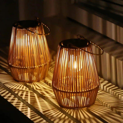 Handmade Solar Garden Lantern — Waterproof Warm Glow