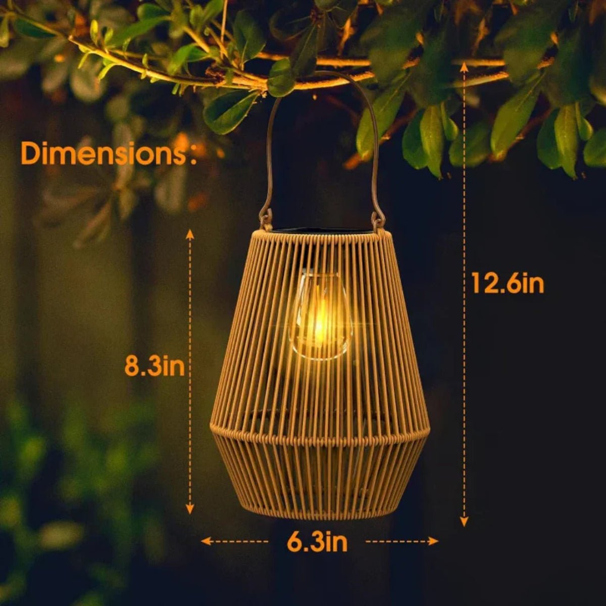 Handmade Solar Garden Lantern — Waterproof Warm Glow
