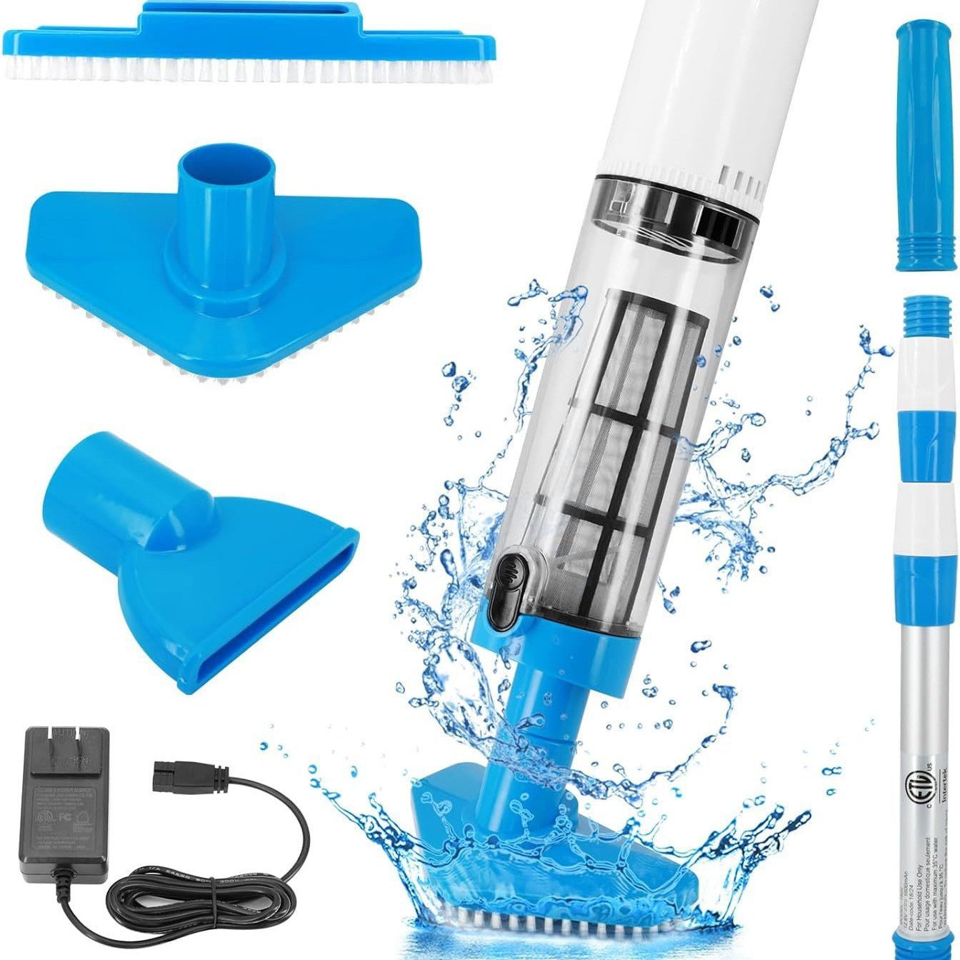 Cordless 3-in-1 Pool Vacuum — Rechargeable Cleaner