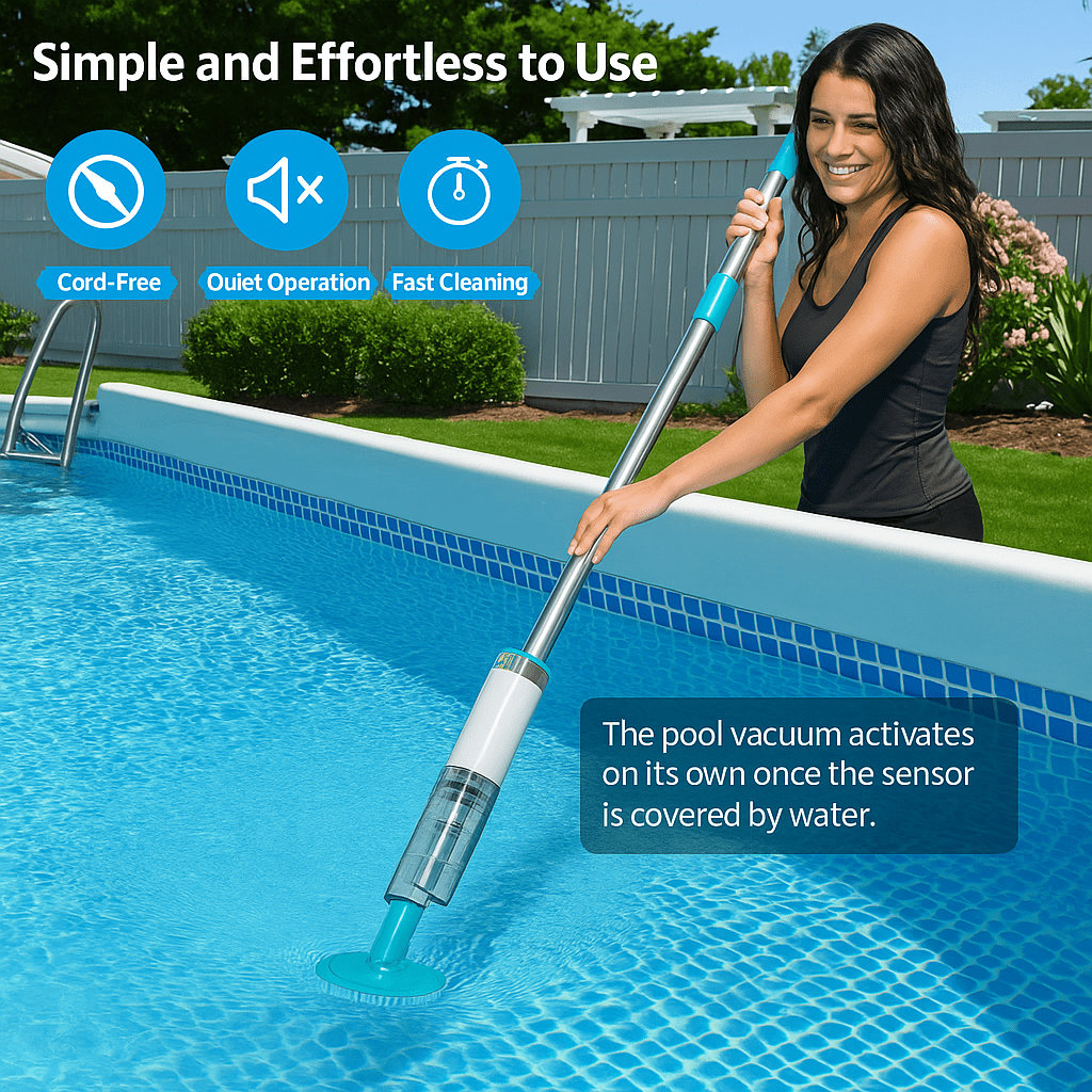 Cordless 3-in-1 Pool Vacuum — Rechargeable Cleaner