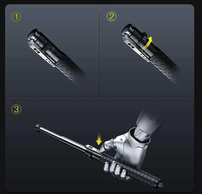 Folding Trekking Pole — Automatic Open, Non-Slip Grip