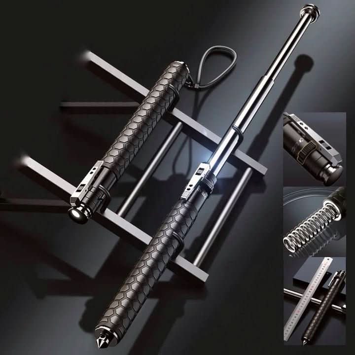 Folding Trekking Pole — Automatic Open, Non-Slip Grip