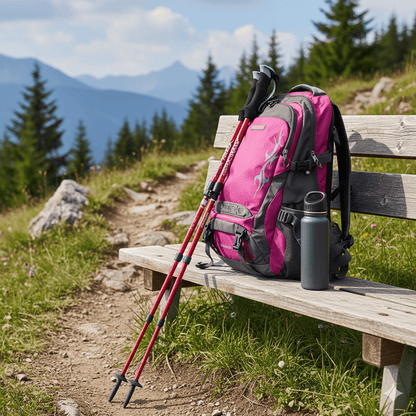 Foldable Adjustable Trekking Poles, Anti-Slip