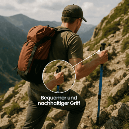 Foldable Adjustable Trekking Poles, Anti-Slip