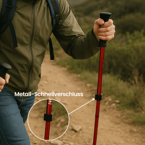 Foldable Adjustable Trekking Poles, Anti-Slip