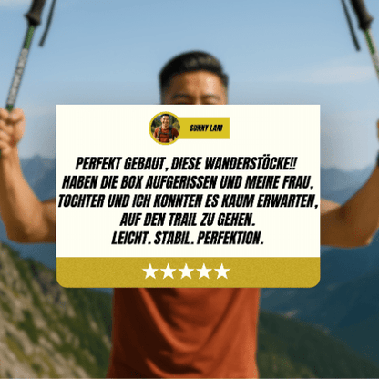 Foldable Adjustable Trekking Poles, Anti-Slip