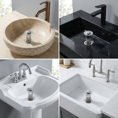 Pop-Up Sink Stopper With Anti-Odor Filter Strainer
