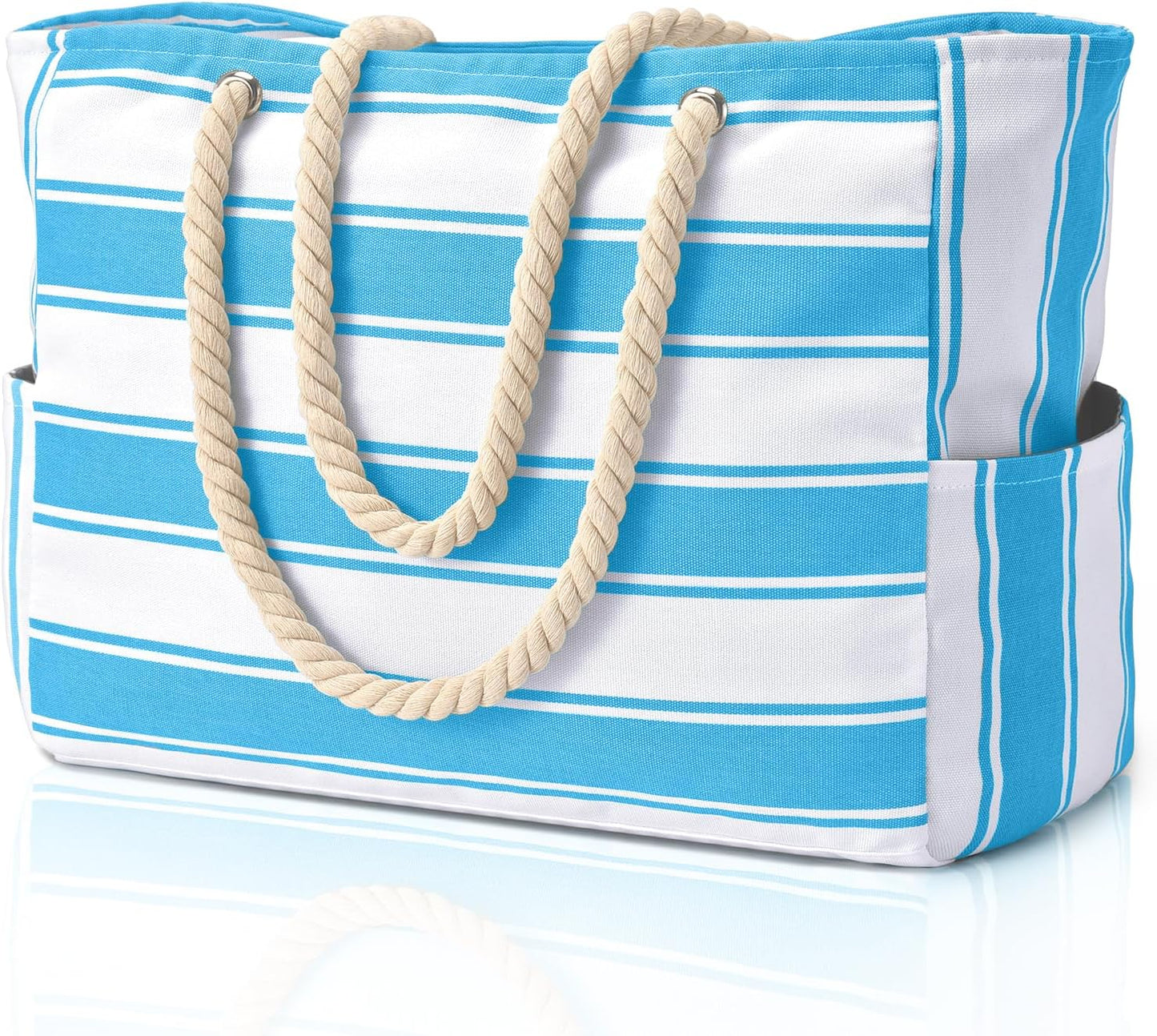 Waterproof Beach Bag — Large 20L Organized Tote