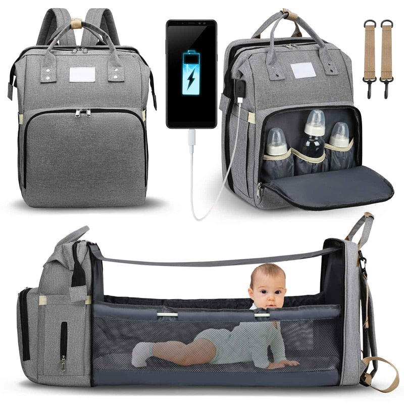 2-in-1 Diaper Bag With Foldable Changing Pad