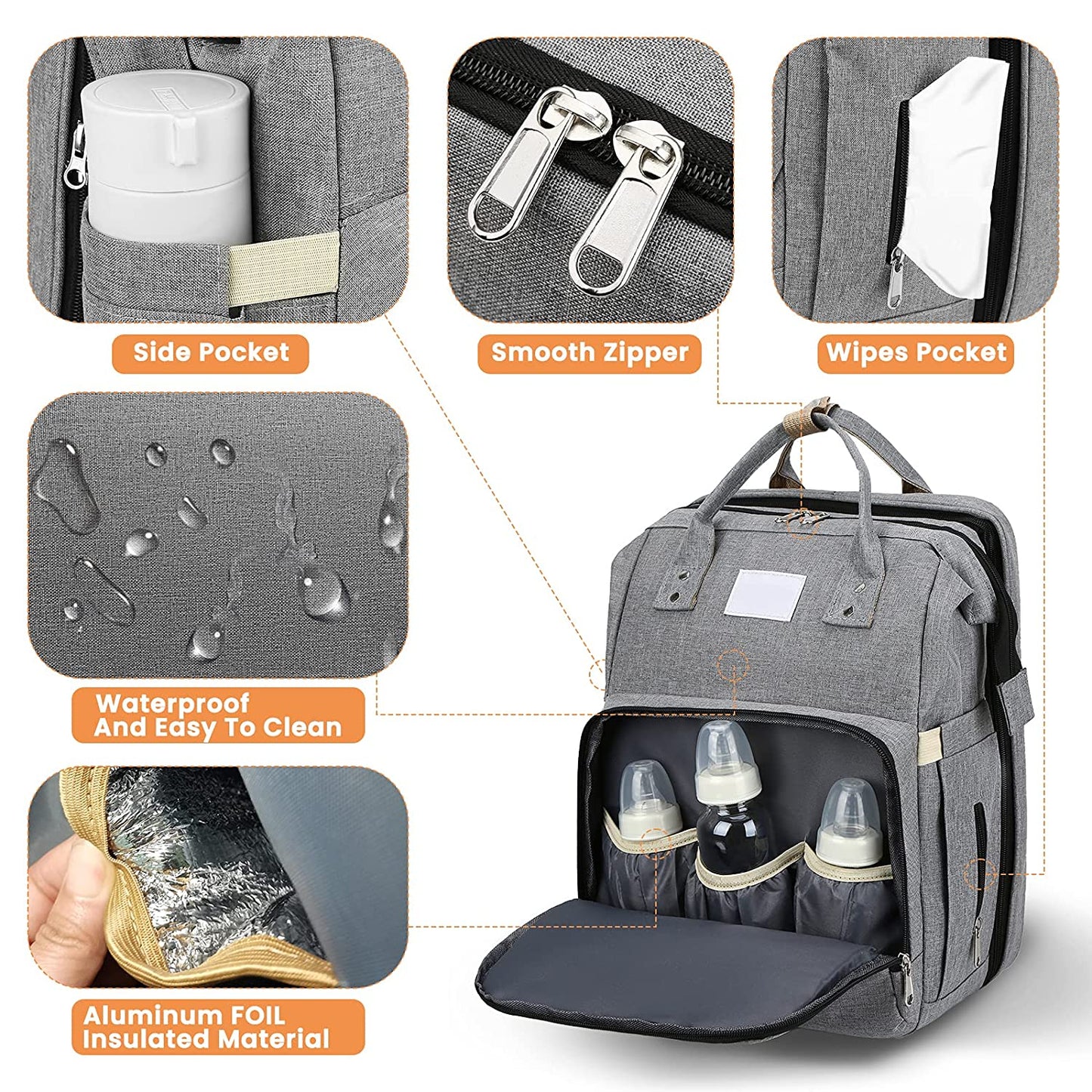 2-in-1 Diaper Bag With Foldable Changing Pad