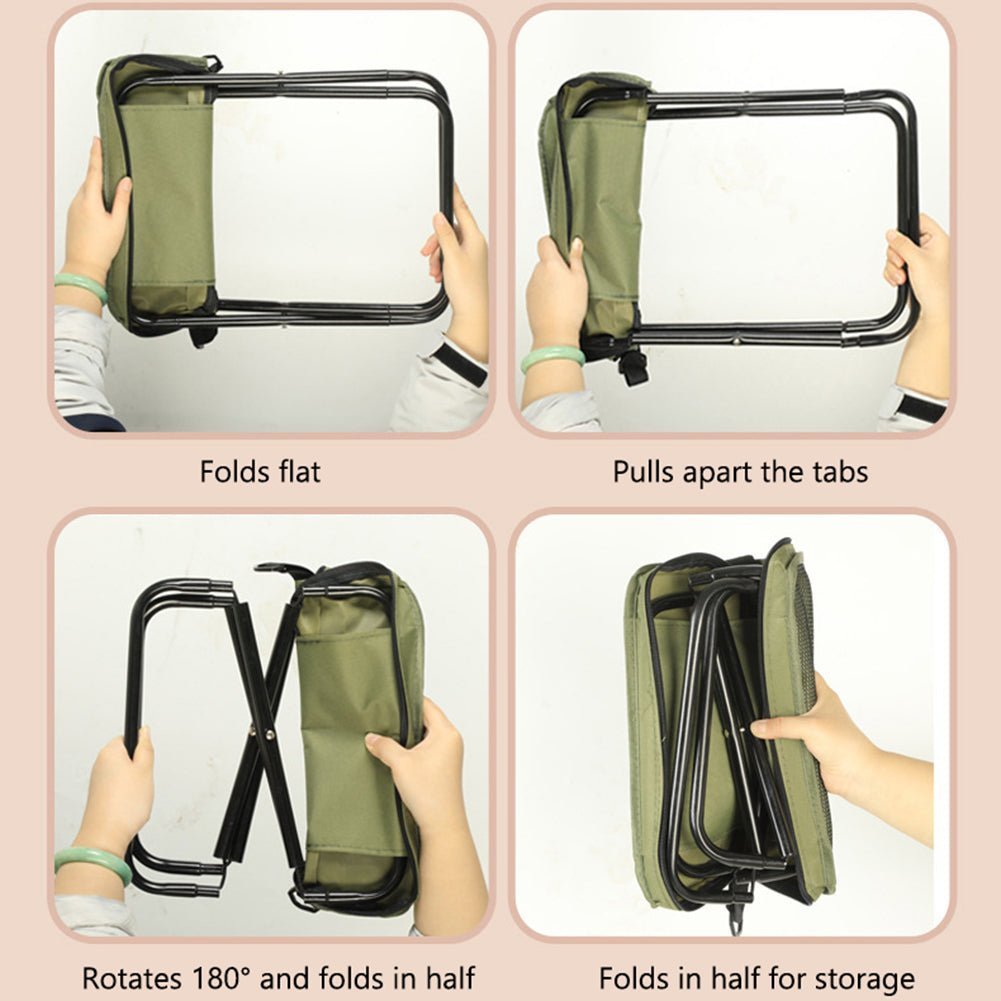 2-in-1 Folding Backpack Chair — Waterproof for Hikes