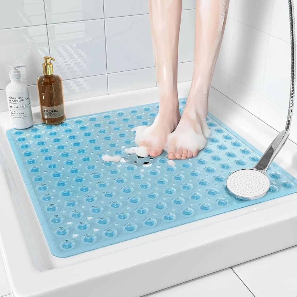Non-Slip Shower Mat — Suction Grip with Drainage Holes