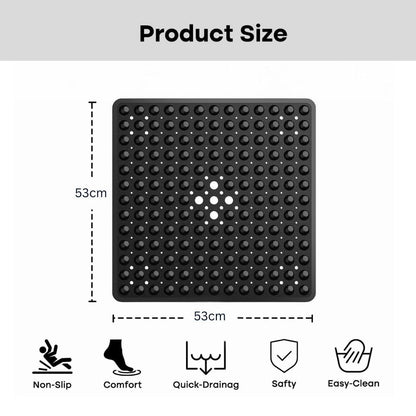 Non-Slip Shower Mat — Suction Grip with Drainage Holes
