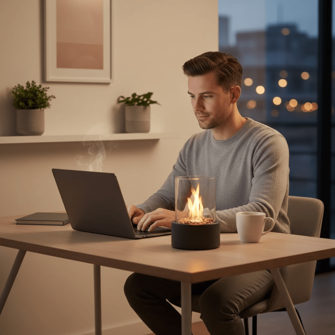 Tabletop Bioethanol Fireplace — Smokeless Warm Glow