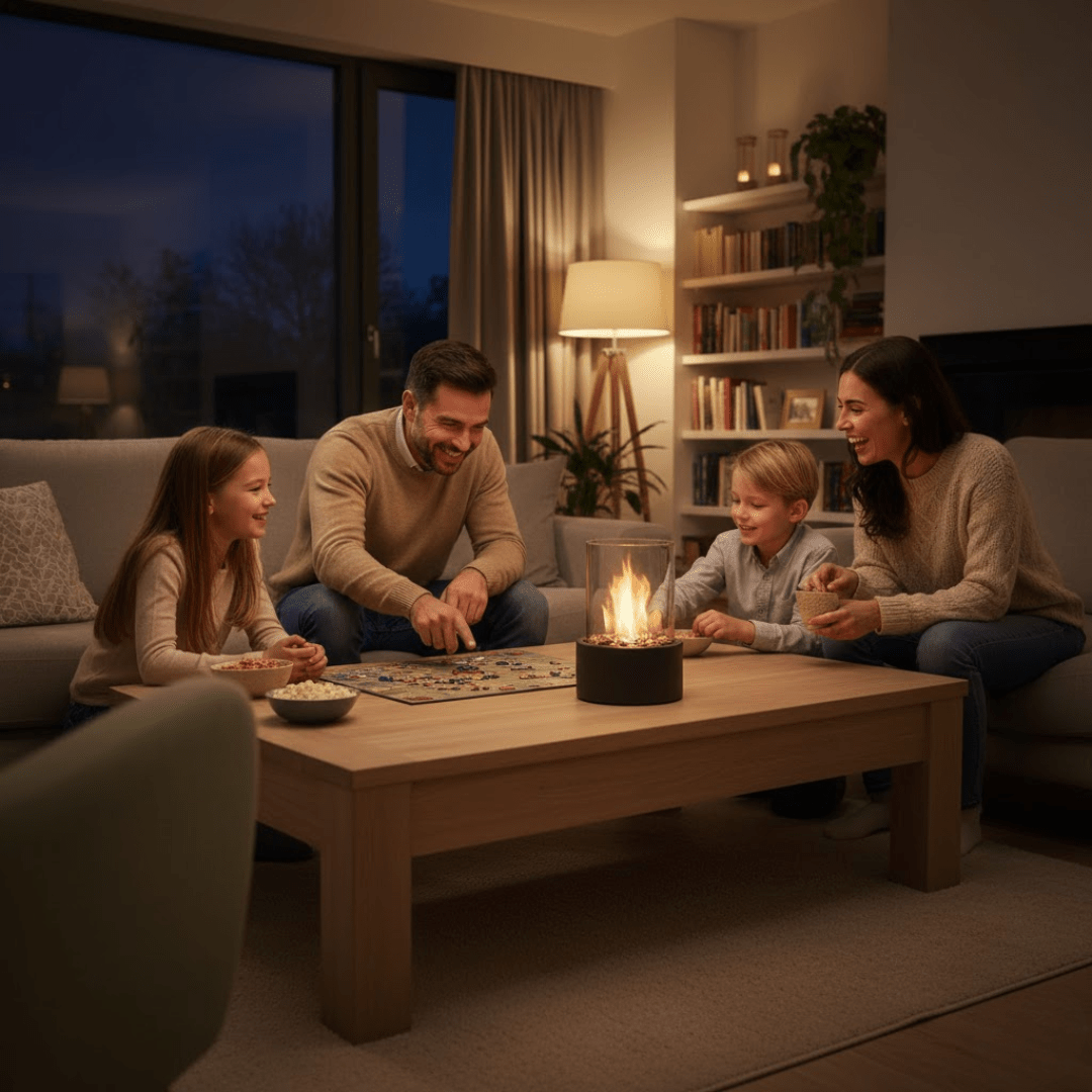 Tabletop Bioethanol Fireplace — Smokeless Warm Glow