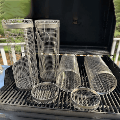 Rotating Grill Basket — Stainless Steel Even Cooking