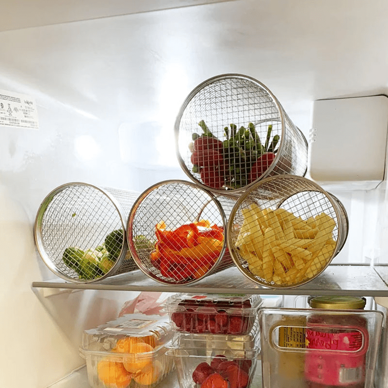 Rotating Grill Basket — Stainless Steel Even Cooking