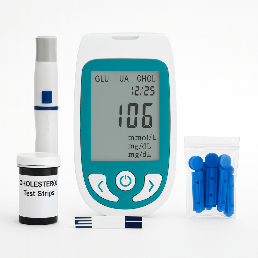 Cholesterol & Glucose Test Kit — Home Monitor