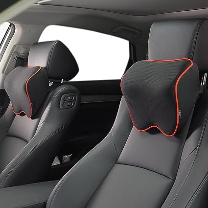 Memory Foam Car Neck Pillows — Ergonomic Set of 2