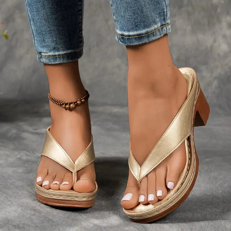Women's Orthopedic Slip-On Sandals with Comfort Heel