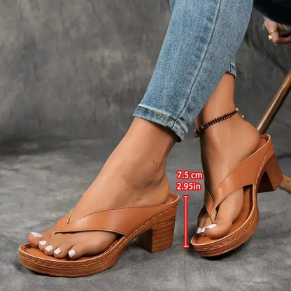 Women's Orthopedic Slip-On Sandals with Comfort Heel