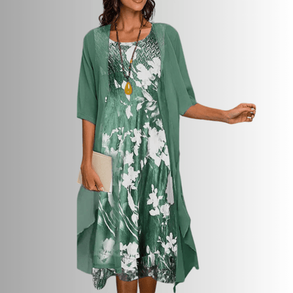 Two-Piece Summer Set — Blouse and Flowy Dress